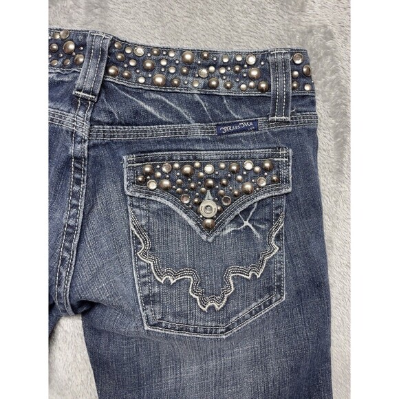 Miss Me JP42885 Bootcut Women's Embellished Studded Low-Rise Jeans Size 28 - Picture 9 of 15